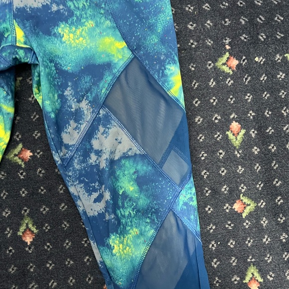 Yogo blue and yellow mesh leggings - Picture 3 of 4